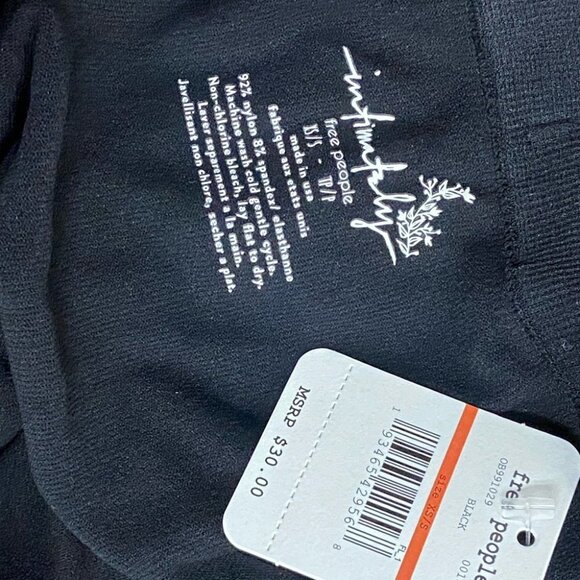 NWT Free People‎ Biker Shorts Black Stretch Run Size XS/S Bike Short High Rise S - Picture 4 of 4